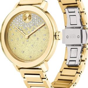 NIB $875 MOVADO Bold Evolution Crystal Bracelet Watch, 34mm